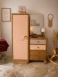 Armoire Vintage Asym�trique Fleurie Bois &rose Poudr�