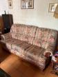 Ensemble salon canap� 3 pl   2 pl   fauteuil tissu floral multicolore bois