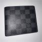 Louis Vuitton Portefeuille homme bifold cuir Damier noir-gris porte cartes