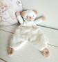 Sergent Major doudou peluche semi plat ours beige marron �cru b�b� d'amour