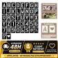 Pochoirs r�utilisables lettres et chiffres lot de 42 scrapbooking 7,2x5 cm