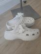 Crocs sandales-sabots femme blancs � enfiler bride arri�re fleurs 39-40