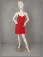 Robe S�zane rouge en soie � fils m�tallis�s   Taille 34 (convient aussi � un 36)