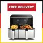 WELLENT Friteuse � air chaud 11L XXL 2600W Dual Zone Airfryer 2 chambres �cran tactile