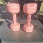 Paire d halt�res 2 kg vinyle rose, poids fixe, fitness musculation