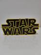 Logo Star Wars Impression 3D   Enseigne Deco Jaune Noir Lucasfilm 18x8 cm