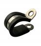 Clip P pour tuyaux en acier inoxydable doubl� de caoutchouc   15 mm, Noir
