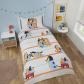 Coco Moon And Family Parure de lit douce et r�versible pour enfants avec housse