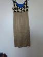 Robe Longue Femme Vintage Kaki Motif Noir Et Blanc Taille 36