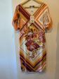 Ana Alcazar Robe fourreau genou floral col V manches courtes multicolore 34