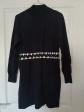 H&M Robe pull femme noire tricot ajour�e col montant manches longues S