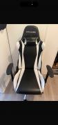 GTPLAYER Chaise de bureau gaming noir et blanc avec accoudoirs