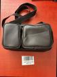 ART 1108   Sacoche bandouli�re noire simili cuir double poche vintage
