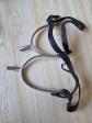 Paire d'�perons �quitation Prince de Galles Standard  M�tal Inox & Lani�res Cuir