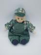 Petite poup�e miniature vintage 15 cm tenue verte fleurie avec casquette #ZB22