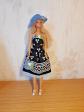 Robe bustier noire � pois blancs pour poup�e Barbie   accessoires