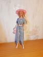 Combi pantalon en vichy noir pour poup�e Barbie   accessoires