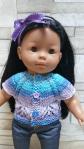 Gilet coton poup�e MA COROLLE 36 cm ( 14,17 inches ) multicolore bleu violet