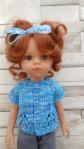 GiLET coton bleu poup�e 32 33 cm Lolli Buddies Paola Reina Little Darling Ch�rie