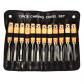 12 Pcs Gouges Sculpture Bois Tremp� Ciseaux � Bois   manche ensemble