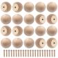 boutons de placard en bois brut en forme de boule de 3,8 cm de diam�tre