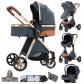 Poussette 3 en 1 Trio B�b� Nacelle Si�ge Auto R�versible Pliable Tout Terrain