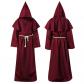 Pr�tre Peignoir, Bordeaux moine robe avec Capuchon et Ceinture, XL Renaissance