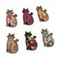 Lot de 50 Boutons en Bois Multicolores avec Motif de Chat   Motifs d'animaux