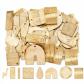 80 Pcs Breloque de Connecteur en Laiton Textur� 8 Styles Breloques   1.4cm