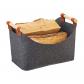 Sac a Bois de Cheminee Interieur Solide Panier   Gris Clair Range b�ches