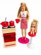 Barbie & Kelly Shelly Fun Treats Mattel   Lot poup�es cuisine four et accessoir