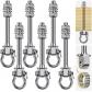 6pcs Crochet de Hamac 17.5cm Accroche de Balan�oire Fixation Fauteuil Suspendu