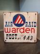 Panneau anglais WW2   DEFENSE PASSIVE : AIR RAID WARDEN