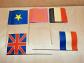 Antique Lot Of 5 Flag Paper Stem Wood La Release 1944 WW2