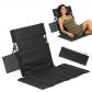 Chaise de Sol avec Support Dorsal de Plage avec Dossier Coussin Noir