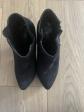 L'geaisSuie Bottines femme daim noir talon aiguille moyen pointu zip EU 38