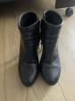 Ligne � Suivre bottines femme cuir noir-argent� talon aiguille zipp�es 38