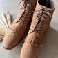 Bottines Jhay � lacets cuir daim camel style richelieu taille 37