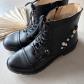 Boots Twinset noires � perles bottines cuir 38 excellent �tat