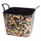 Panier � B�ches Journal de Bois en Plastique Souple Motif de Rangement Marron