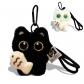 Porte cl�s Chat en Peluche Mignon avec Poisson D�coration Sac 2 Pi�ces