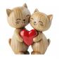Sculpture en Bois de Couple de Chats D�coration de Bureau Plate en 2D Plastique