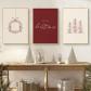 Posters de No�l sans Cadre D�coration Murale Rouge 40x50cm Lot de 3