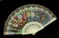 Eventail � d�cor floral vers 1950 Fan costume v�tement ancien