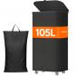 Panier a Linge Sale avec Couvercle et Roulettes Noir Polyester 24599 105L