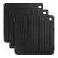 Dessous de Plat Lot de 3 Antid�rapants en Silicone 18,2 cm Noir