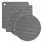 Dessous de Plat Lot de 4 en Silicone de Gris