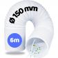Tuyau d'�vacuation 150 mm 6 m PVC Flexible pour Climatiseur Mobile Blanc