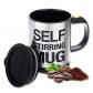 Tasse � Caf� et Th� avec M�langeur Automatique en Acier Inoxydable Noir