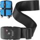 Sangle de Bagage avec Serrure TSA R�glable de 2,2 � 4 m Noir Jais Ceinture